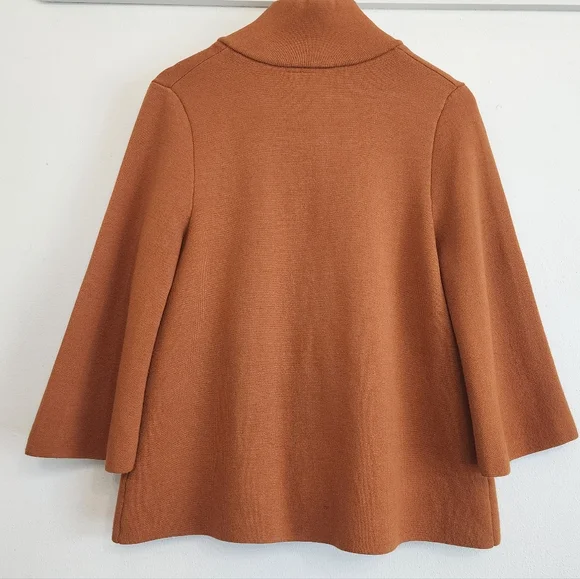 Moth Anthropologie Carey Knit Cardigan Jacket Blazer In Rust Brown Size Small - Picture 7 of 10